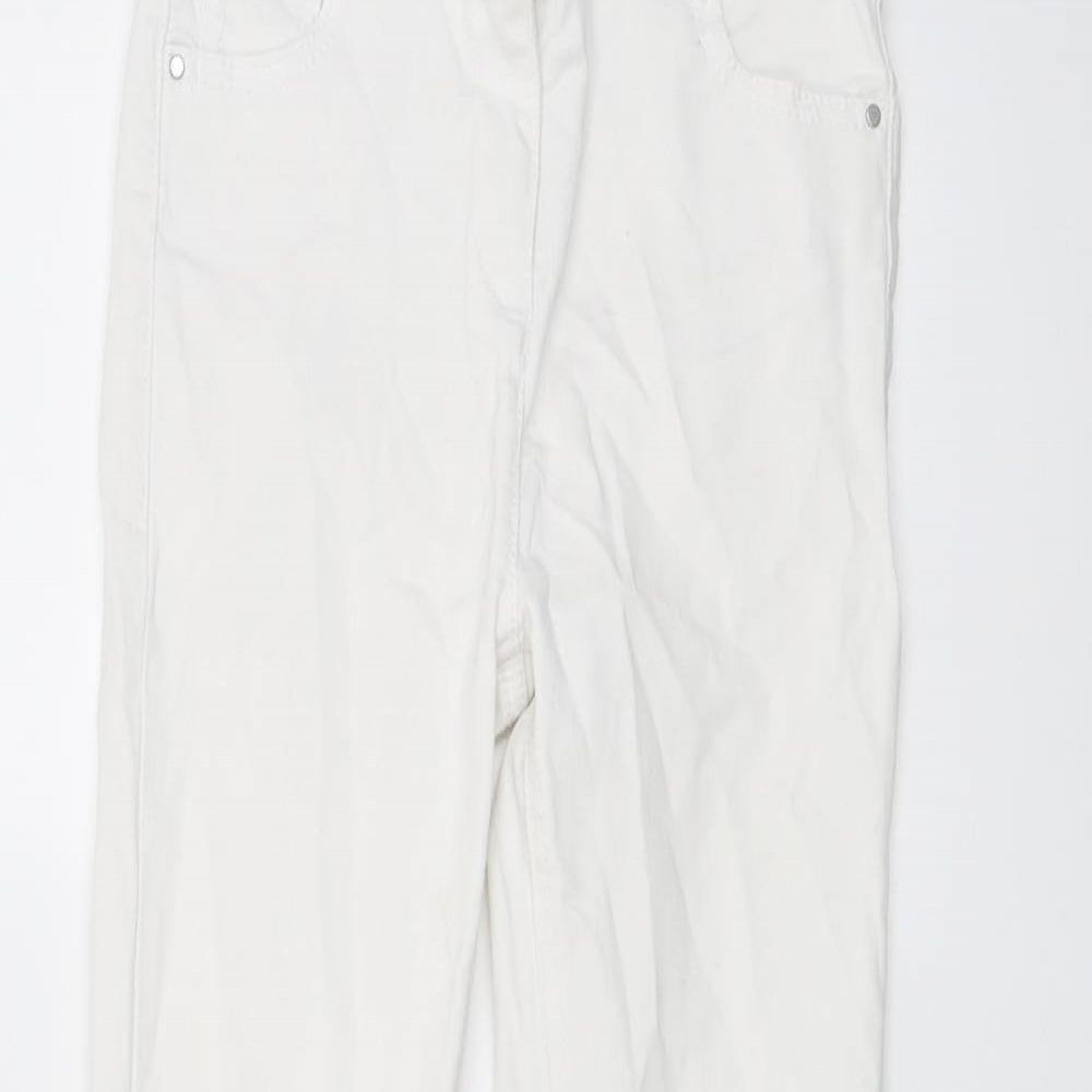 NEXT Girls White Cotton Skinny Jeans Size 10 Years Regular Button