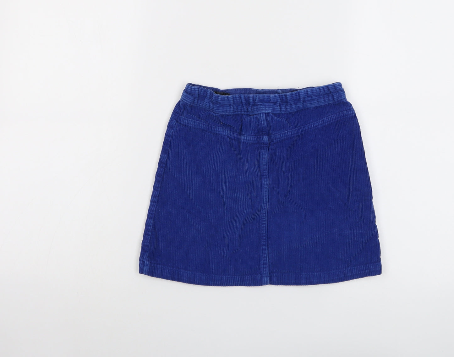 John Lewis Girls Blue Cotton Mini Skirt Size 8 Years Regular Button