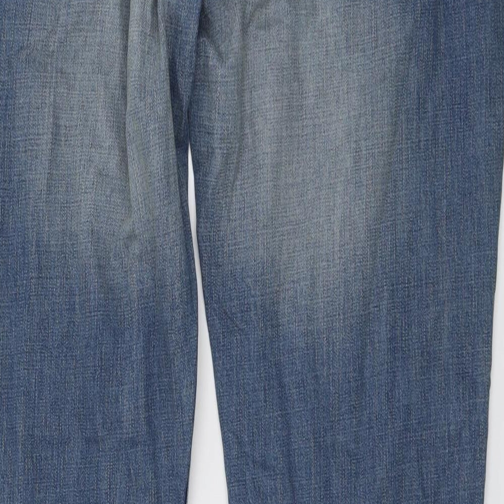 H&M Mens Blue Cotton Straight Jeans Size 33 in L30 in Regular Button