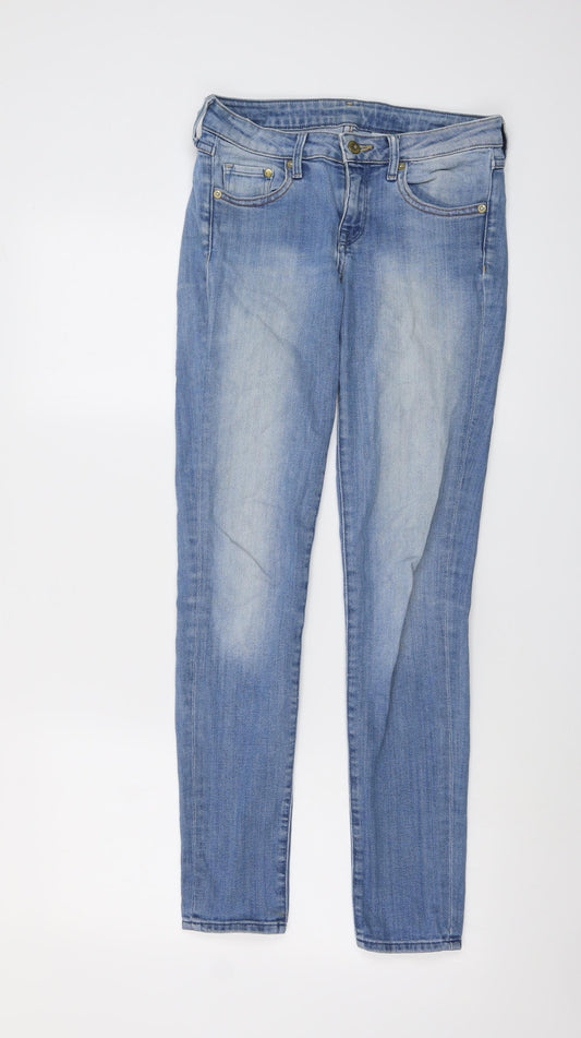 H&M Womens Blue Cotton Skinny Jeans Size 26 in L30 in Regular Button