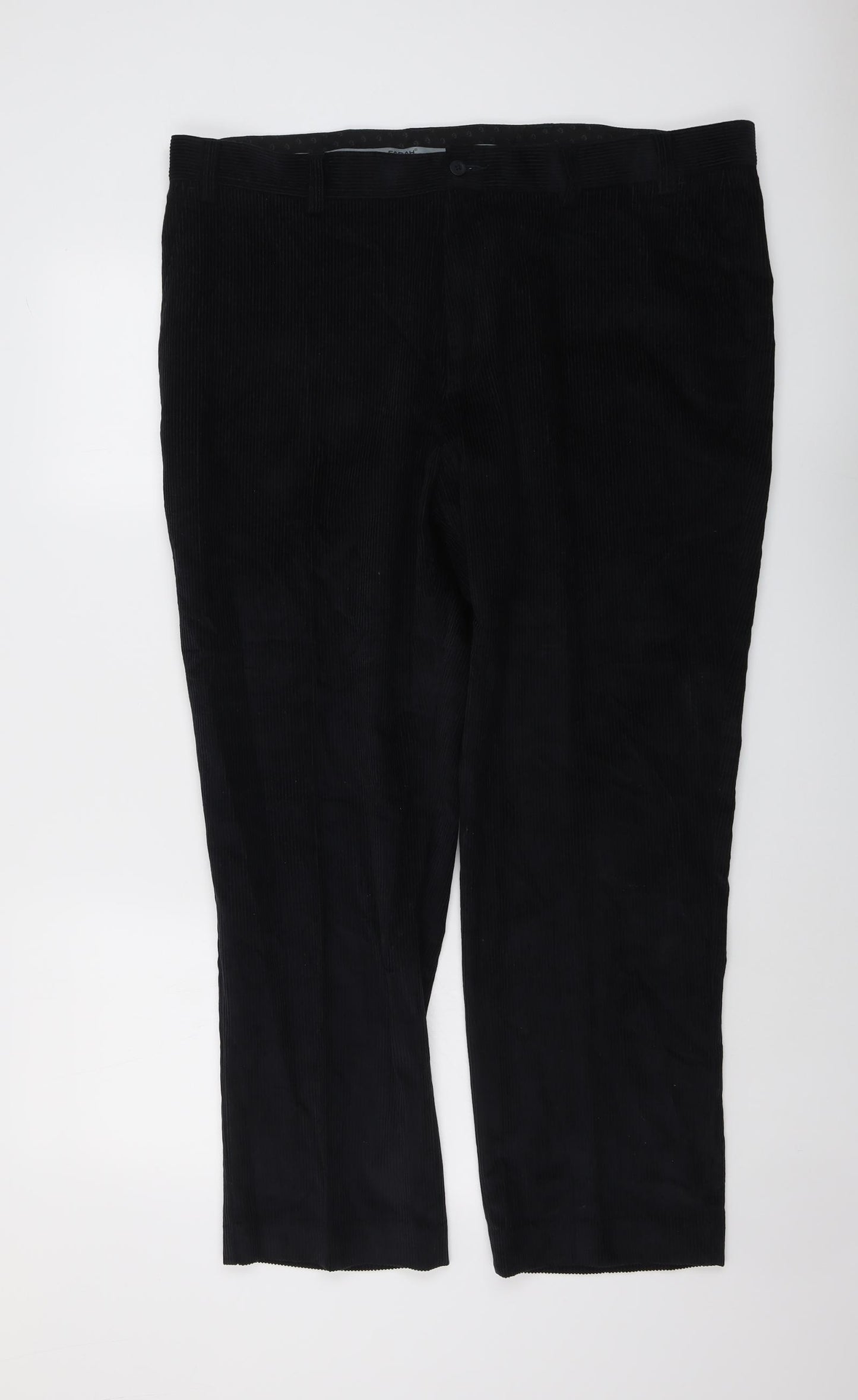 Farah Mens Blue Cotton Trousers Size 42 in L29 in Regular Button
