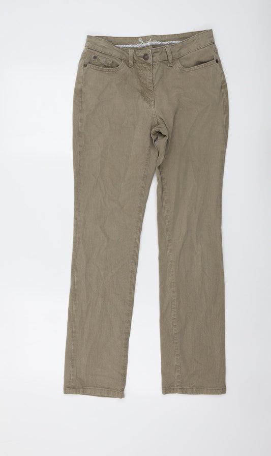 Boden Womens Beige Cotton Straight Jeans Size 8 L29 in Regular Button
