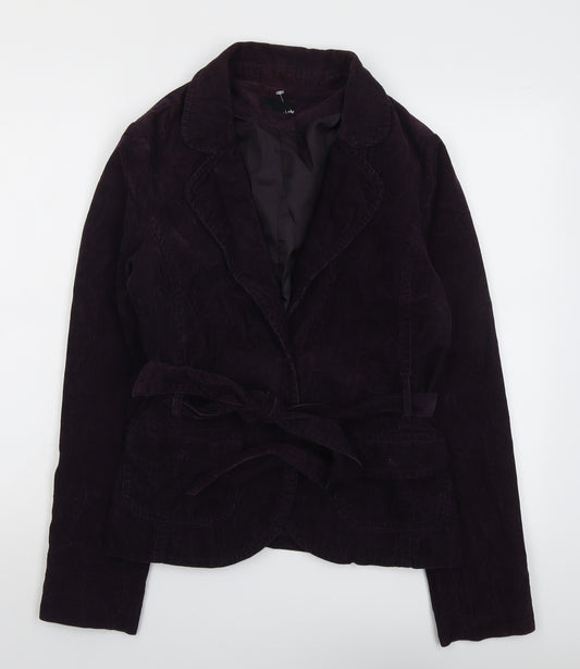 H&M Womens Purple Jacket Blazer Size 16 Button