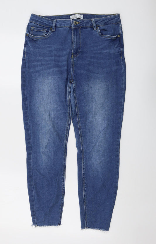 365 Denim Womens Blue Cotton Skinny Jeans Size 14 L25 in Regular Button