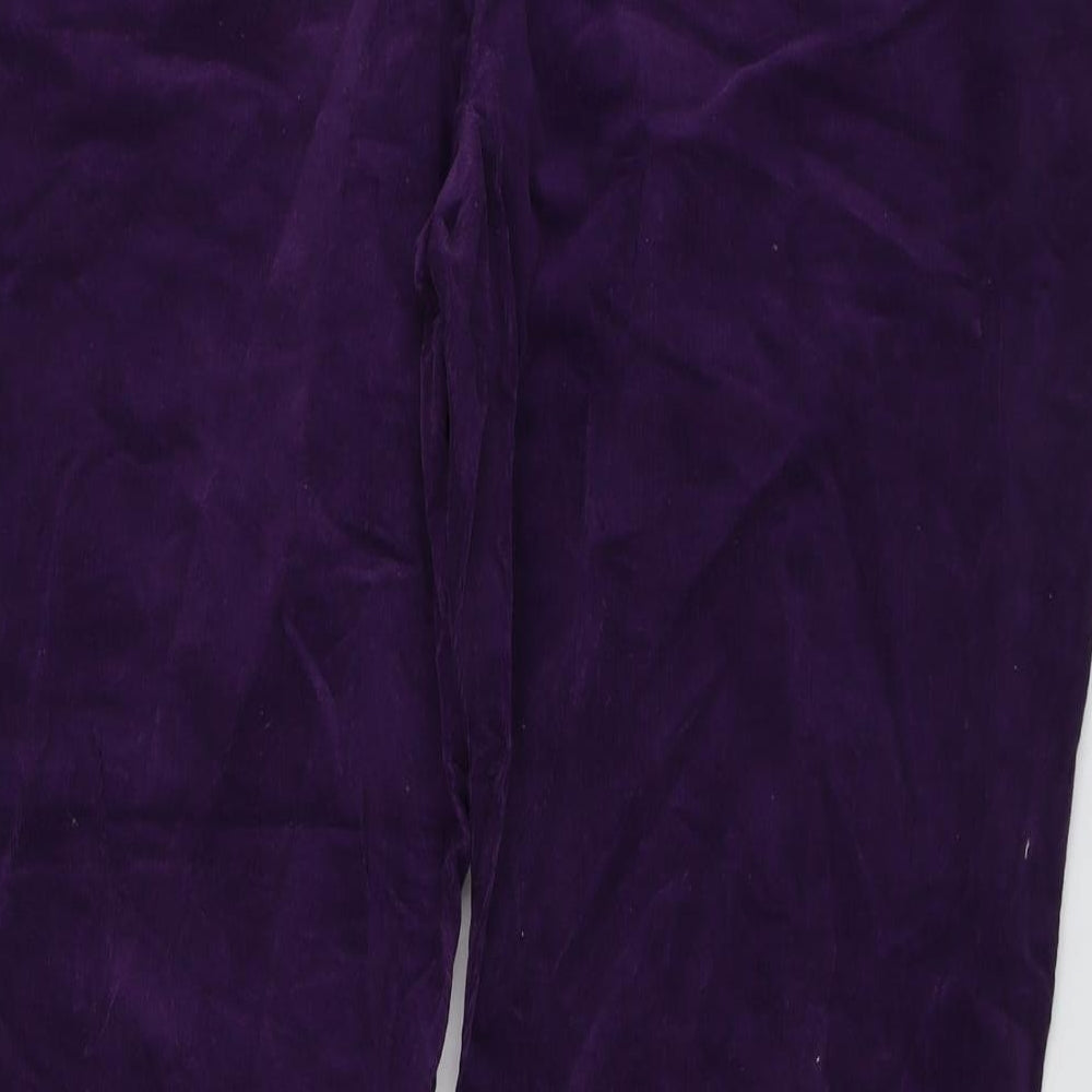 Canada Womens Purple Cotton Trousers Size 28 L30 in Regular Button