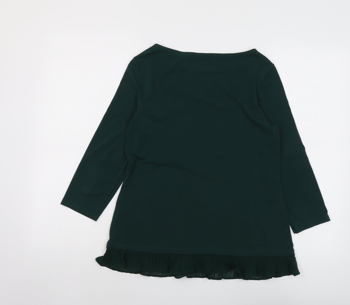 Esprit Womens Green Polyester Basic Blouse Size M Boat Neck