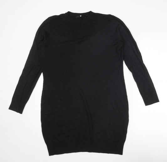 Very Womens Black Round Neck Acrylic Pullover Jumper Size 18