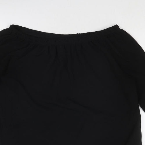 Izabel London Womens Black Polyester Basic Blouse Size 16 Boat Neck