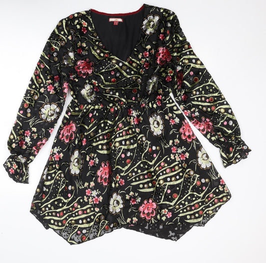 Joe Browns Womens Multicoloured Floral Polyester Fit & Flare Size 12 V-Neck Pullover