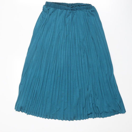 Missguided Womens Blue Polyester Pleated Skirt Size 6