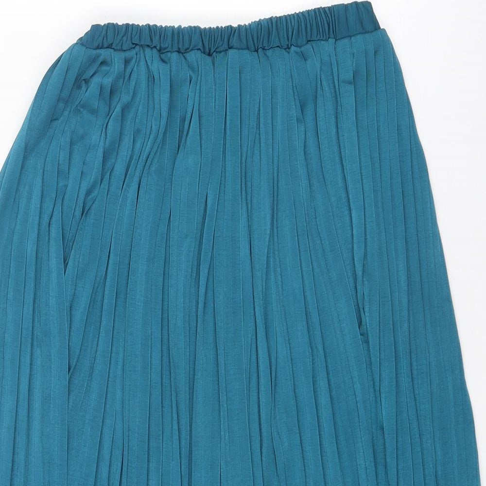 Missguided Womens Blue Polyester Pleated Skirt Size 6