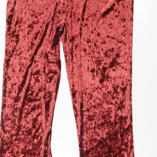 Band of Gypsies Womens Red Polyester Jogger Trousers Size L Regular