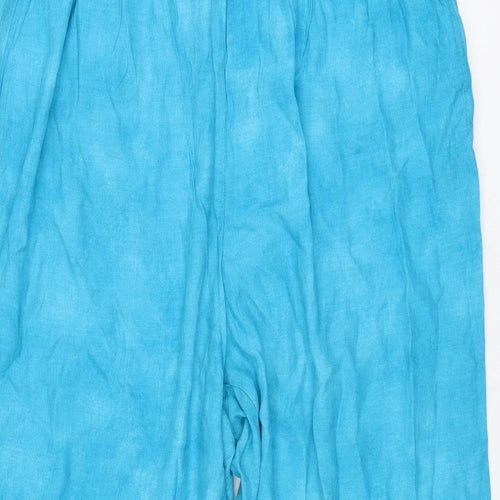 ELVI Womens Blue Viscose Jogger Trousers Size 16 Regular - Tie-Dye