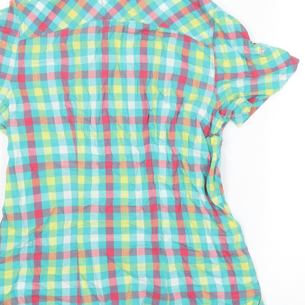 NEXT Womens Multicoloured Check Cotton Basic Button-Up Size 12 Collared