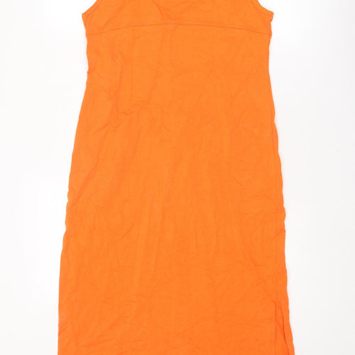 Triumph Womens Orange Polyester Tank Dress Size 10 Round Neck Pullover