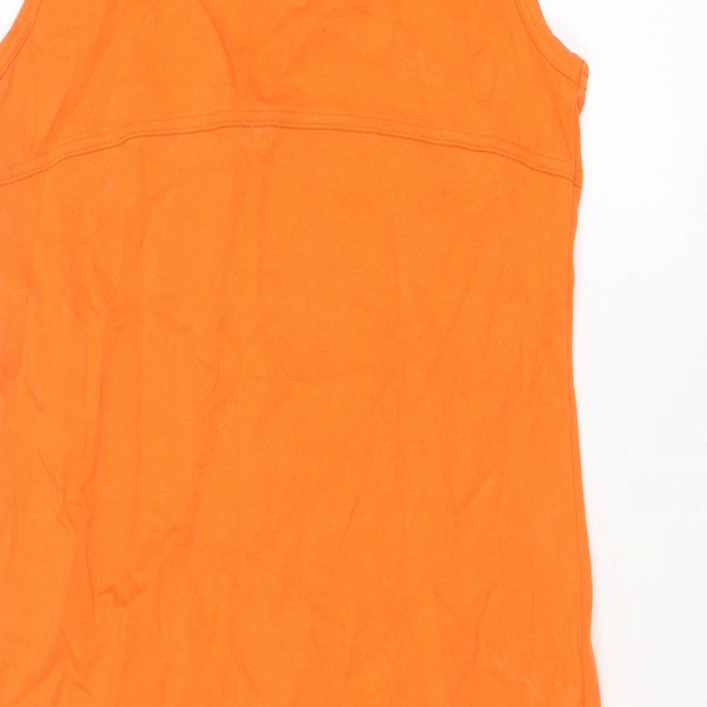 Triumph Womens Orange Polyester Tank Dress Size 10 Round Neck Pullover