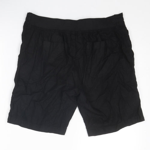 Indigo Roc Womens Black Linen Bermuda Shorts Size 12 Regular Drawstring