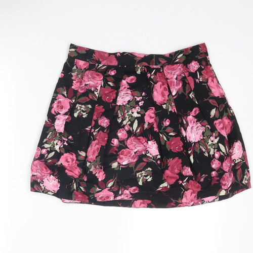 New Look Womens Pink Floral Cotton Tulip Skirt Size 14 Zip
