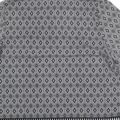 Bonmarché Womens Black Geometric Polyester Basic Blouse Size 20 Boat Neck