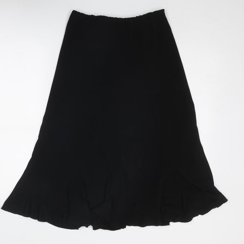 Saloos Womens Black Polyester Swing Skirt Size 12