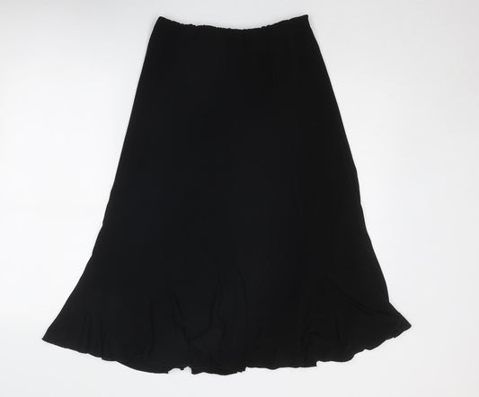 Saloos Womens Black Polyester Swing Skirt Size 12