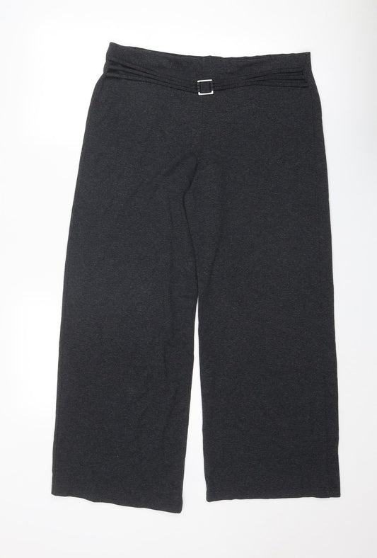 Per Una Womens Grey Viscose Trousers Size 16 Regular