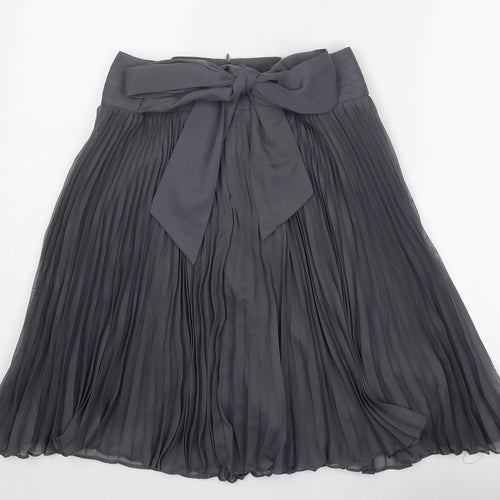Jesiré Womens Grey Polyester Pleated Skirt Size 8 Zip