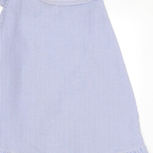 Divided by H&M Womens Blue Striped Polyester Wrap Skirt Size 12 Tie