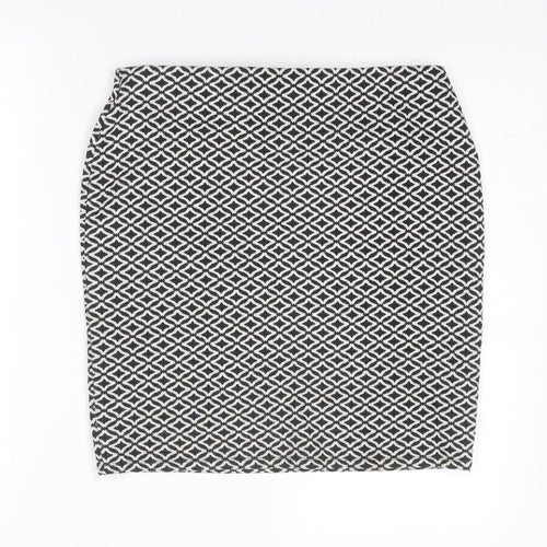 Dorothy Perkins Womens Black Geometric Polyester Bandage Skirt Size 10