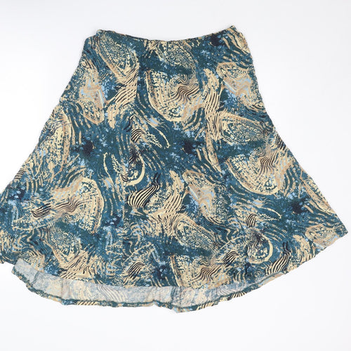 EWM Womens Multicoloured Geometric Viscose Swing Skirt Size 10