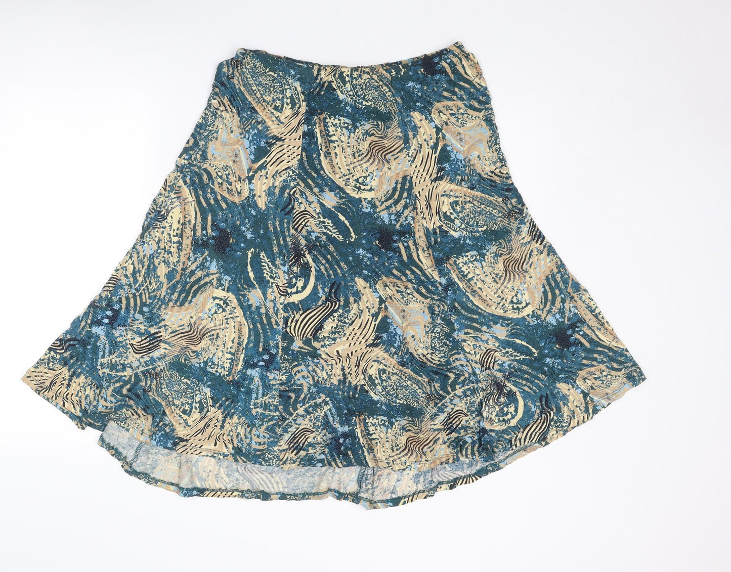 EWM Womens Multicoloured Geometric Viscose Swing Skirt Size 10