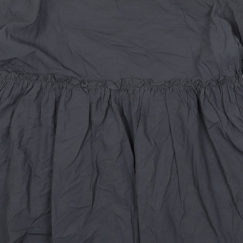 Missguided Womens Grey 100% Cotton Sheath Size 16 Round Neck Button