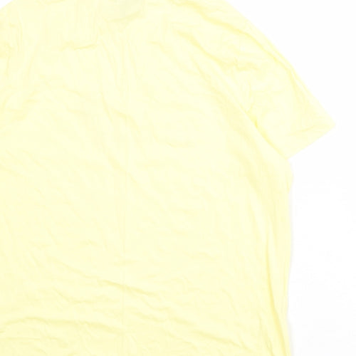 New Look Womens Yellow 100% Cotton Basic T-Shirt Size 14 Round Neck - Bee Happy
