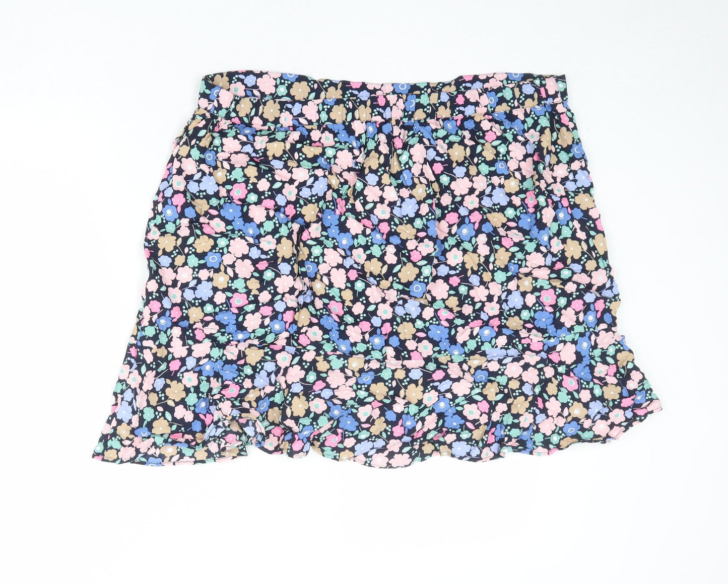 Marks and Spencer Womens Multicoloured Floral Viscose Skater Skirt Size 20