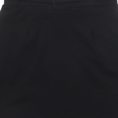 PRETTYLITTLETHING Womens Black Polyester A-Line Skirt Size 10 - Belt included