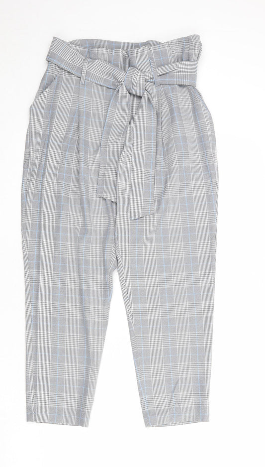 Select Womens Multicoloured Plaid Polyester Capri Trousers Size 14 Regular Zip