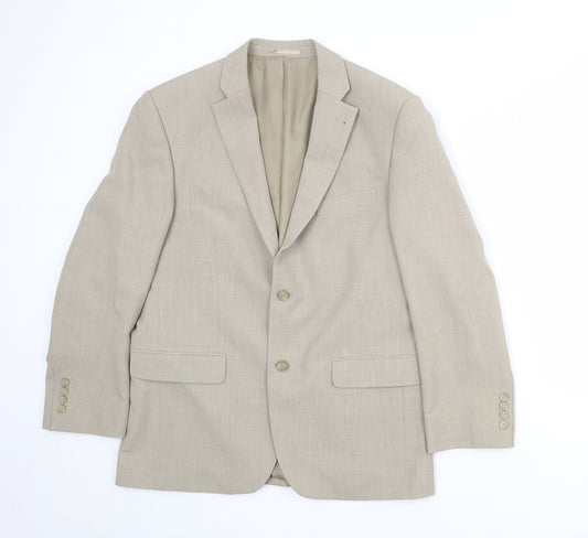 Greenwoods Mens Beige Polyester Jacket Suit Jacket Size 40 Regular