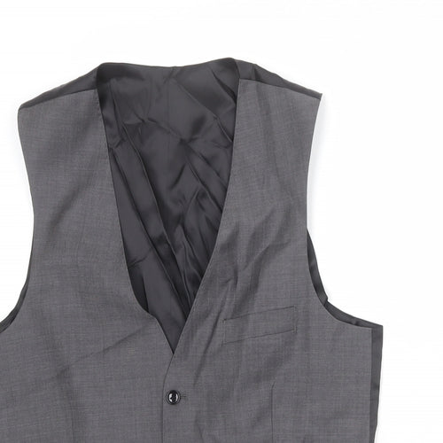 Blazer Mens Grey Wool Jacket Suit Waistcoat Size 40 Regular