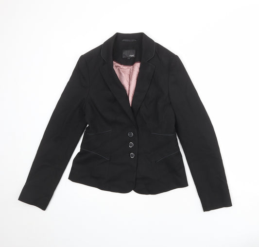 NEXT Womens Black Polyester Jacket Blazer Size 8