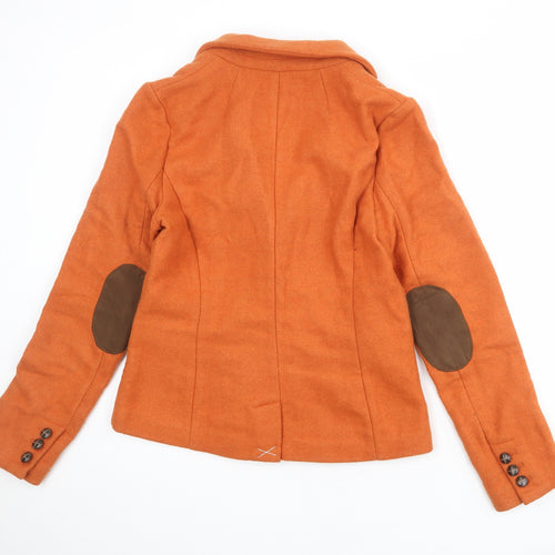 NEXT Womens Orange Jacket Blazer Size 14 Button - Elbow Patches