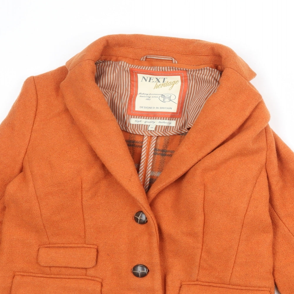NEXT Womens Orange Jacket Blazer Size 14 Button - Elbow Patches