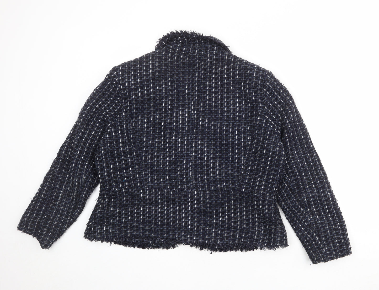 Minuet Womens Blue Geometric Jacket Blazer Size 20 Button