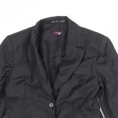 TM Lewin Womens Grey Wool Jacket Suit Jacket Size 10