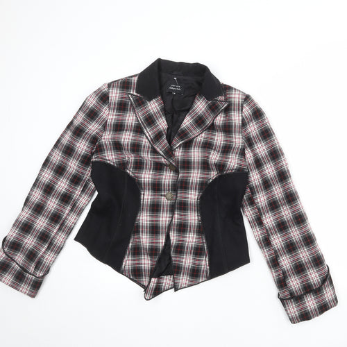 Per Una Womens Multicoloured Plaid Jacket Blazer Size 14 Button