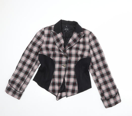 Per Una Womens Multicoloured Plaid Jacket Blazer Size 14 Button