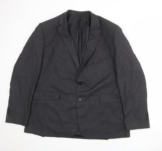 Moss Mens Grey Polyester Jacket Suit Jacket Size 48 Regular