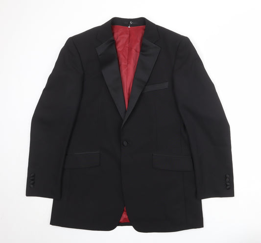 Charlton Grey Mens Black Polyester Tuxedo Suit Jacket Size 42 Regular