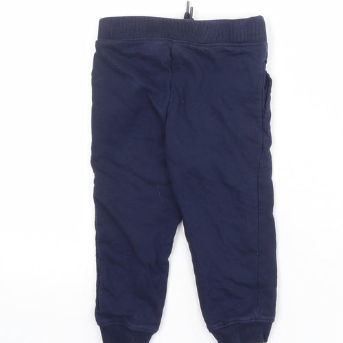 DKNY Boys Blue 100% Cotton Jogger Trousers Size 2 Years Regular Drawstring