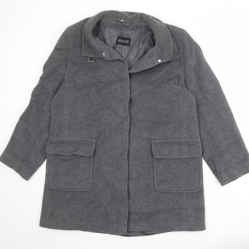 Basler Womens Grey Overcoat Coat Size 18 Button
