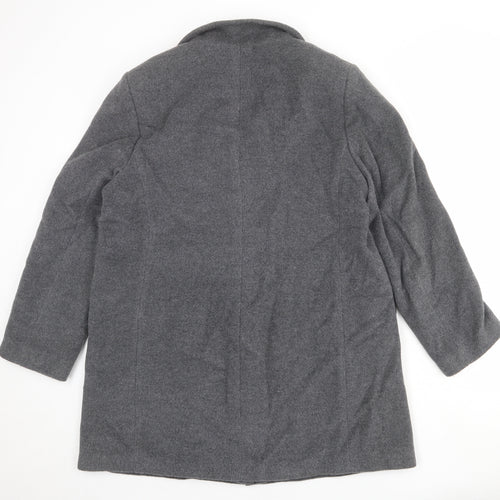 Basler Womens Grey Overcoat Coat Size 18 Button